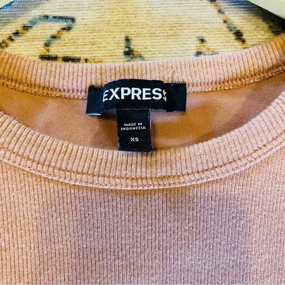 Express Tannish Pink Midi Dress with Ruffle Sleeves - Picture 4 of 5